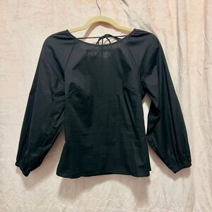 J Crew cotton blouse. Black. New with tags. Size Zero
